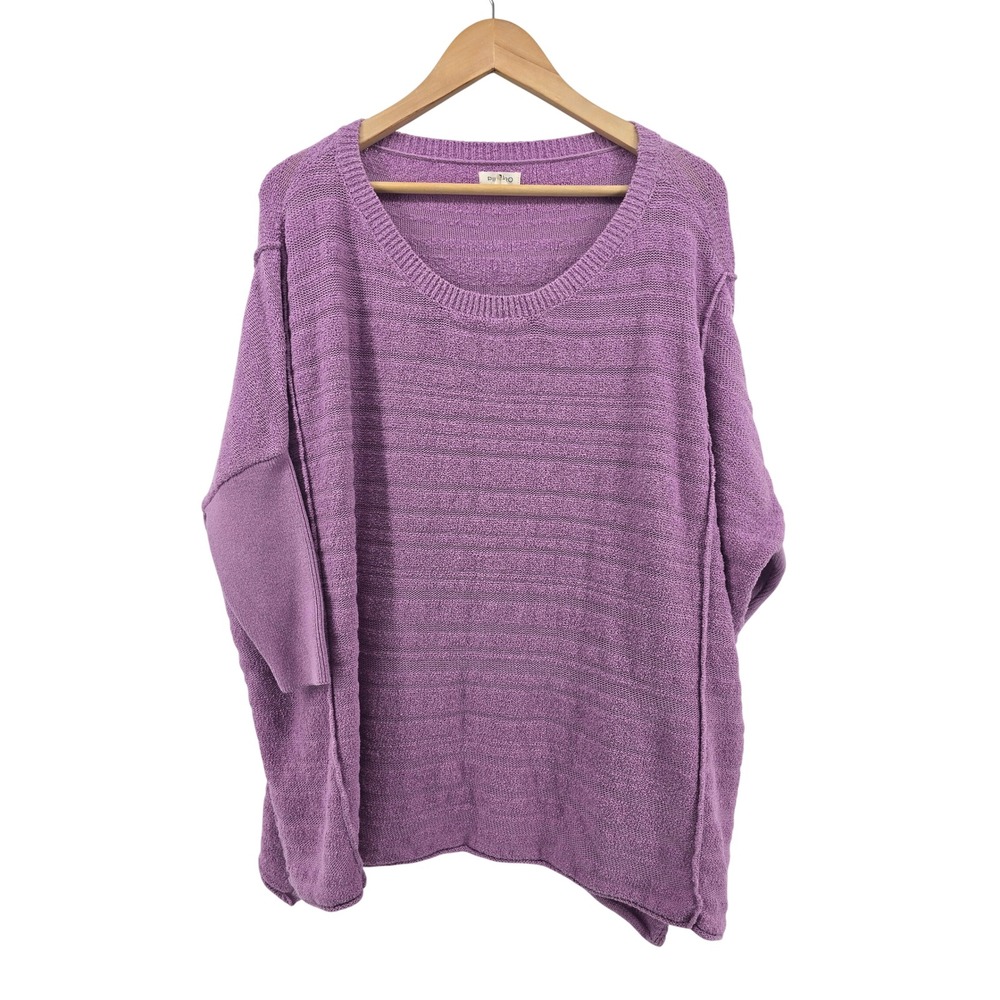 Pilcro Sweater Womens S Oversized Boxy Purple Textured Knit EUC
